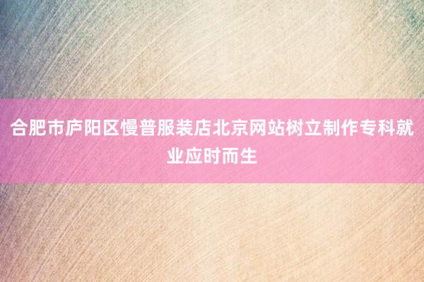 合肥市庐阳区慢普服装店北京网站树立制作专科就业应时而生